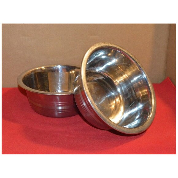 Set of 2 Pet Bowls Stainless Steel - Multi Purpose Serving or Mixing ~6-1/2" Dia - Picture 1 of 2